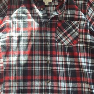 Classic Red and Black Plaid Button-Down Shirt